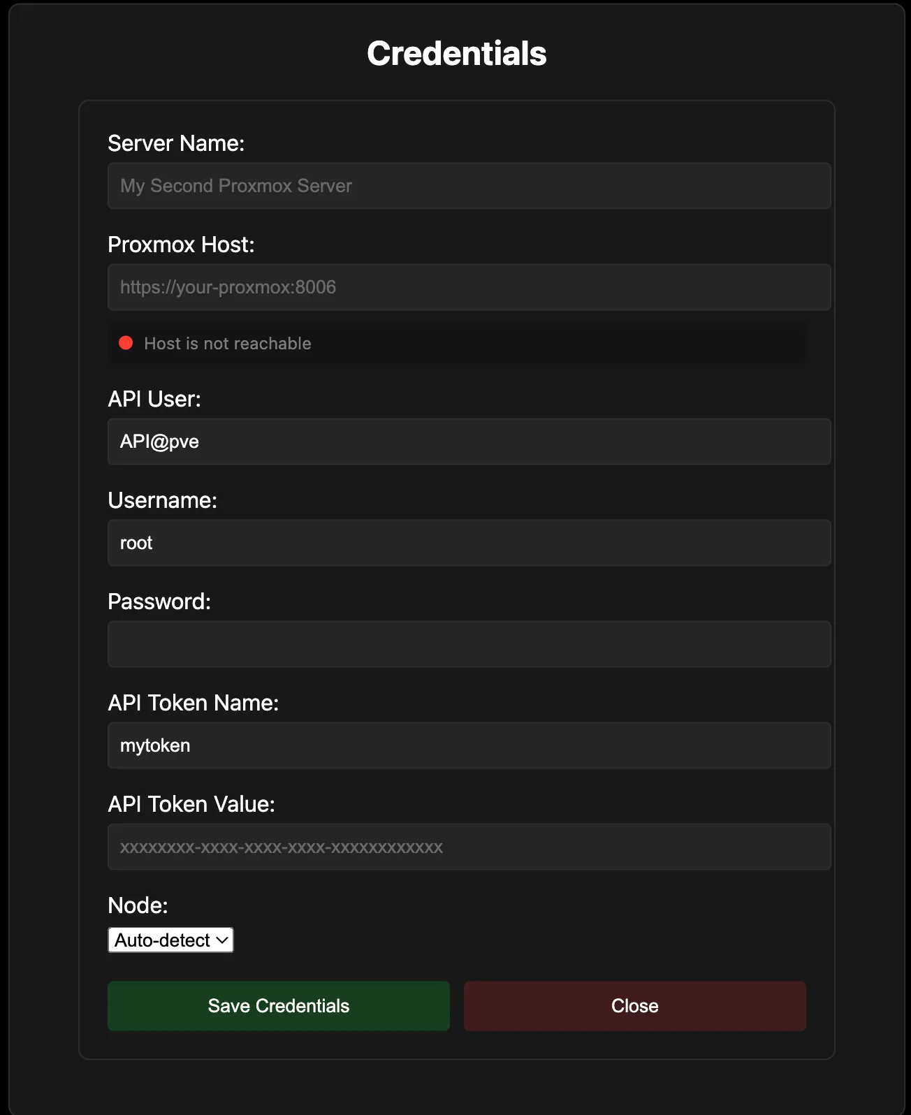 Credentials Configuration
